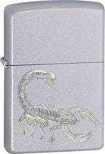 Load image into Gallery viewer, Zippo Lighter - Scorpion Satin Chrome Windproof Lighter #Z267
