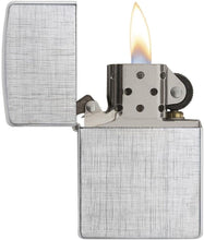 Load image into Gallery viewer, Zippo Lighter- Personalized Message Engrave Brushed Chrome Linen Weave #28181
