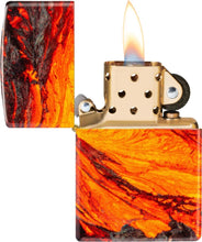 Load image into Gallery viewer, Zippo Lighter- Personalized Mountain Moon Scene Lava Flow Fusion 48622
