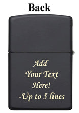 Load image into Gallery viewer, Zippo Lighter - Personalized Custom Message Engrave on Back for Billiards 8-Ball Pool (Black 28432)
