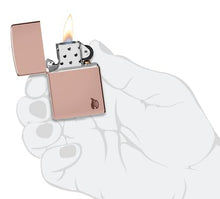 Load image into Gallery viewer, Zippo Lighter - Custom Engraved with Your Message - Armor Deep Carved Flame - High Polish Rose Gold 46401
