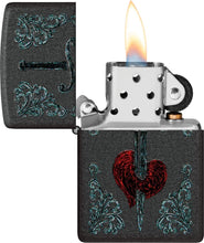 Load image into Gallery viewer, Zippo Lighter- Personalized Loving Embrace Valentine Heart Dagger Tattoo #48617

