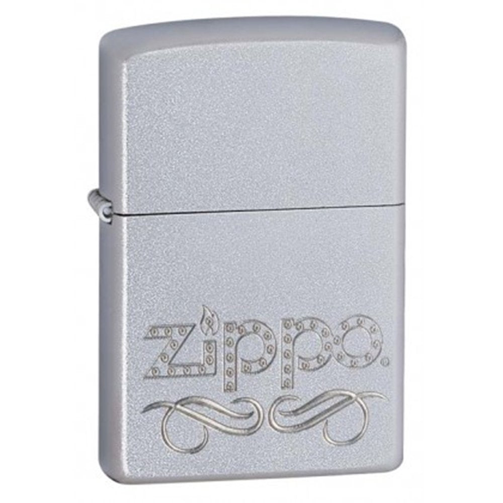 Zippo Scroll Pocket Lighter, Satin Chrome