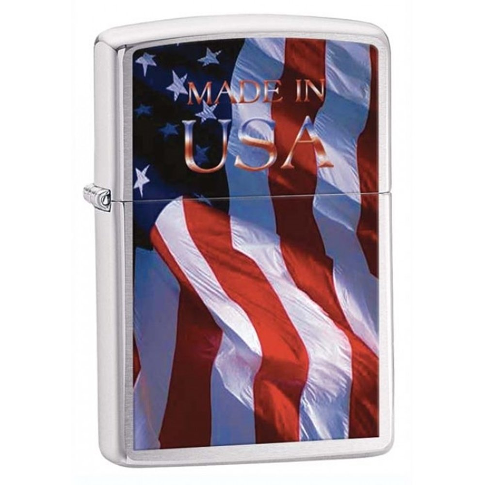 Zippo Made in USA Brushed Chrome Pocket Lighter