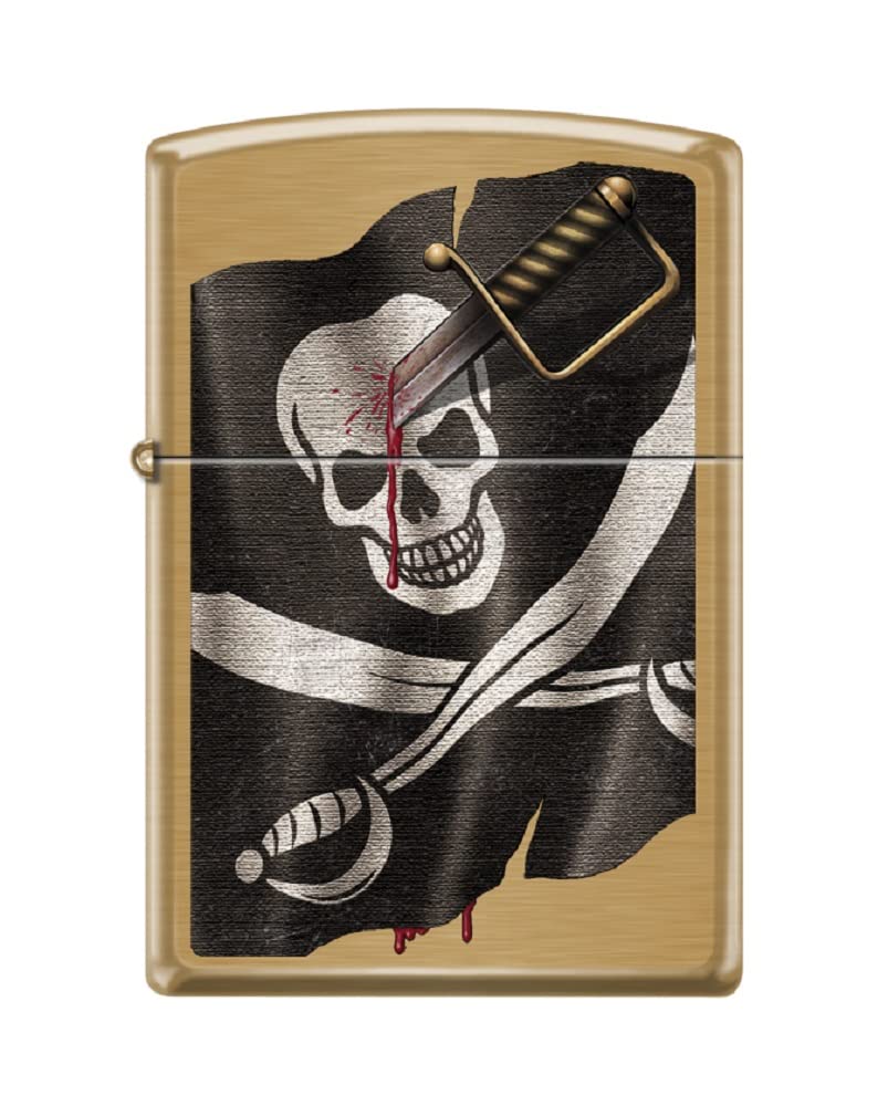 Zippo Lighter- Skull Design Windproof Lighter Pirate Flag #Z6009