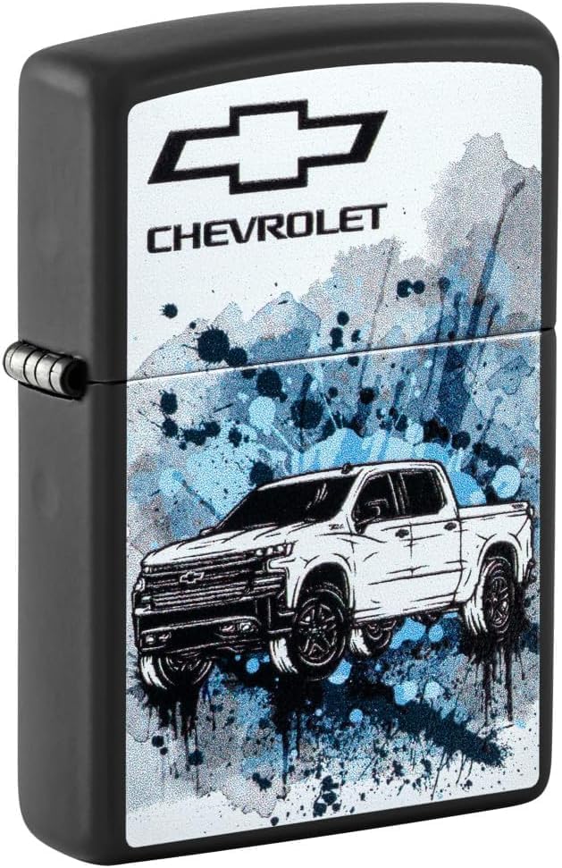Zippo Lighter - Personalized Message Engraved on Backside for Chevy Chevrolet Windproof Lighter Black Matte Truck 48756