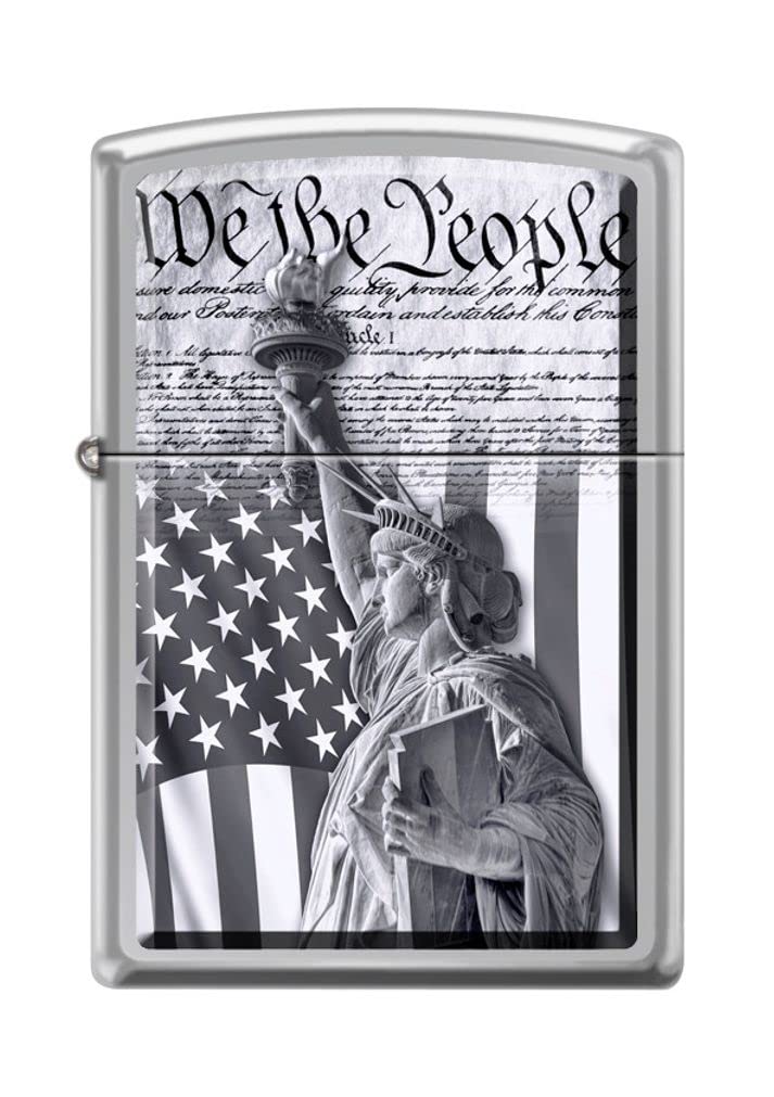 Zippo Lighter - Personalized Message Engraved on Backside Americana US Eagle USA Flag Patriotic Collection1 Windproof Lighter