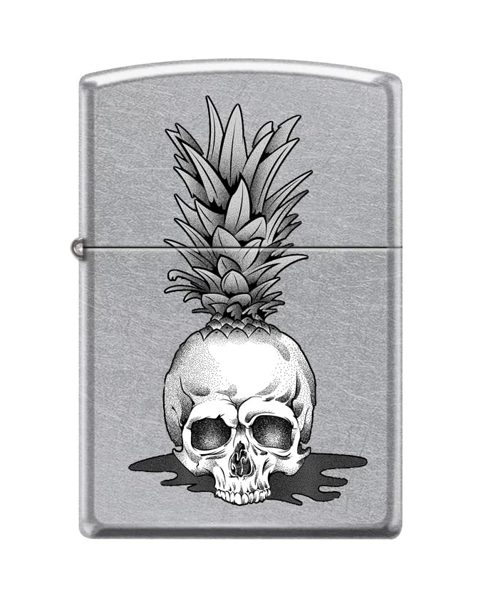 Zippo Lighter-Pineapple Skull Street Chrome Windproof Lighter #Z5380