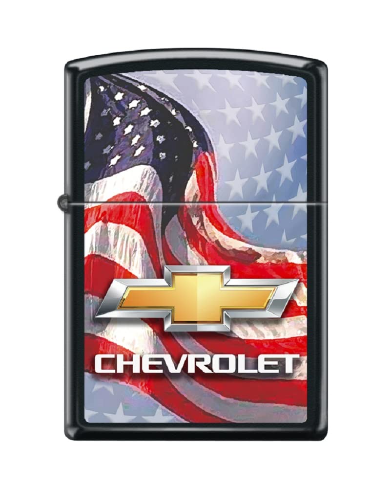 Zippo Lighter- Personalized Engrave for Chevy Chevrolet Flag Stars #Z5323