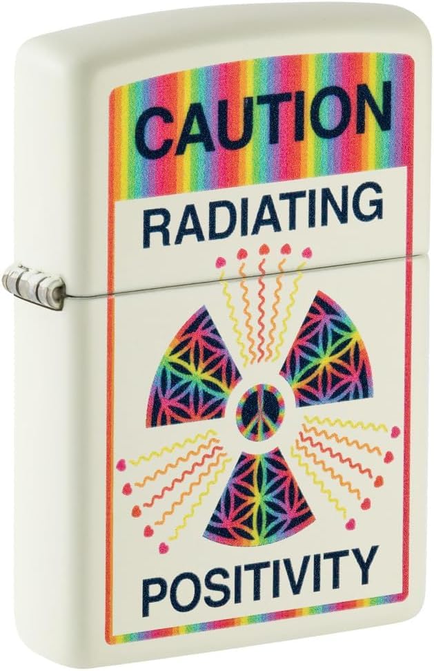 Zippo - Customized Message on Glowing Positivity Glow in The Dark Pocket 46243