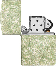 Load image into Gallery viewer, Zippo Cannabis Design 540 Glow in The Dark Pocket Lighter
