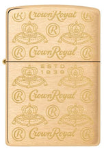 Load image into Gallery viewer, Zippo Lighter - Custom Engraved with Your Message for Crown Royal Elegance Design Brushed Brass Pocket Lighter 46299
