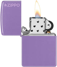 Load image into Gallery viewer, Zippo Lighter - Customize Message on Classic Smoky Lavender Logo Pocket 46681ZL
