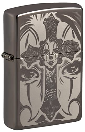 Zippo Lighter- Personalized Engrave Cross Spiritual Cross Girl Tattoo #48411