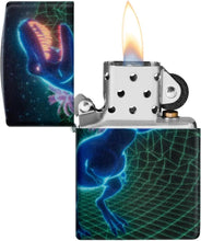 Load image into Gallery viewer, Zippo Lighter - Customized Message on Cyber Dino Glow in The Dark Pocket 46701
