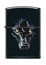Load image into Gallery viewer, Zippo Lighter- Personalized Message Wolf WolvesZippo Lighter Black Wolf #Z5003
