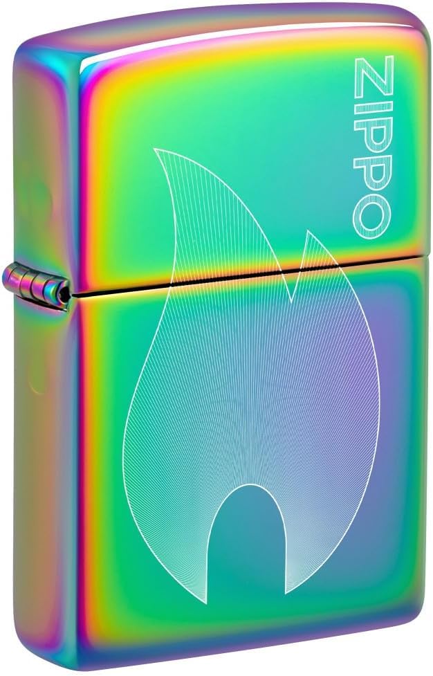 Zippo Lighter - Custom Message Engrave Zippo Flame, Engraved Multi-Color 48978
