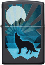 Load image into Gallery viewer, Zippo Lighter- Personalized Engrave Wolf Lighter Black and Blue 29864
