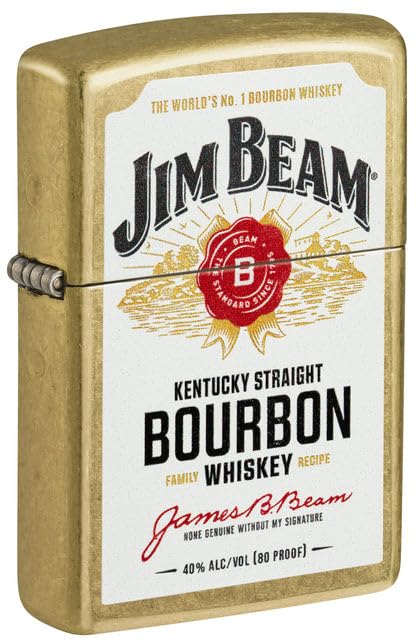 Zippo Lighter - Custom Engraved with Your Message for Jim Beam Label Design Regular Street Brass Pocket Lighter 46305