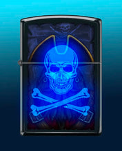 Load image into Gallery viewer, Zippo Lighter- Personalized Engrave for Skull Pirate Blacklight #Z6034
