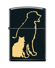Load image into Gallery viewer, Zippo Lighter- Personalized Cat Bow Kitten Puddy Dog and Cat Silhouette #Z5562
