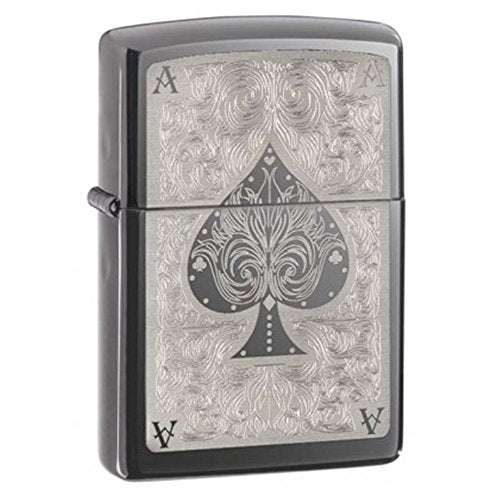 Zippo Lighter- Personalized Engrave Black Ice Ace of Spades Black Ice Ace 28323