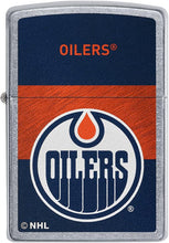 Load image into Gallery viewer, Zippo 2021 NHL Edmonton Oilers Street Chrome Pocket Lighter
