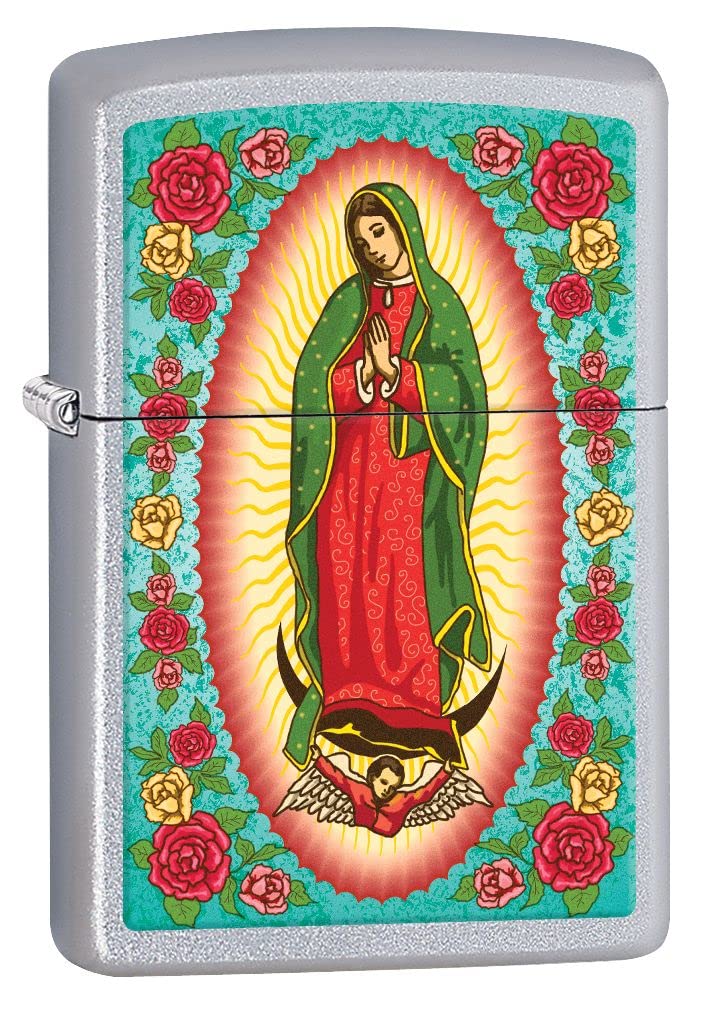 Zippo Lighter- Personalized Engraved Message on Backside Cross Prayer Spiritual Windproof Lighter Mary Guadalupe Prayer Z5088