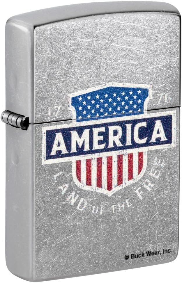 Zippo Lighter -Custom Message Engrave for Buck Wear America Street Chrome 48938