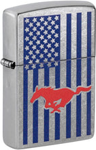 Load image into Gallery viewer, Zippo Lighter - Personalized Customize Message Engrave on Backside for Ford Design Zippo Lighter (Ford Mustang Flag 48754)
