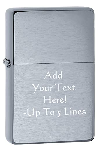 Zippo Lighter- Personalized Custom Message Engrave Vintage Brush #230-25