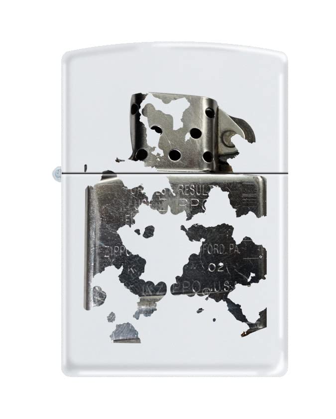 Zippo Lighter- Zippo and Flame Logo Windproof Lighter (Zippo Map Z5484)