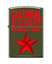 Load image into Gallery viewer, Zippo Lighter-Personalized Custom Message Engraved on Backside Chinese Red Star Green Matte Windproof Lighter #Z5459
