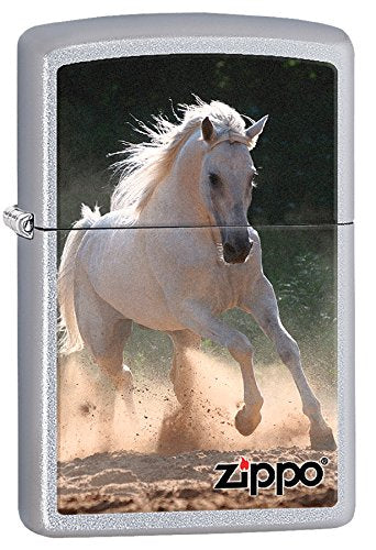 Zippo Lighter- Personalized Message Engrave White Horse Windproof Lighter #Z431