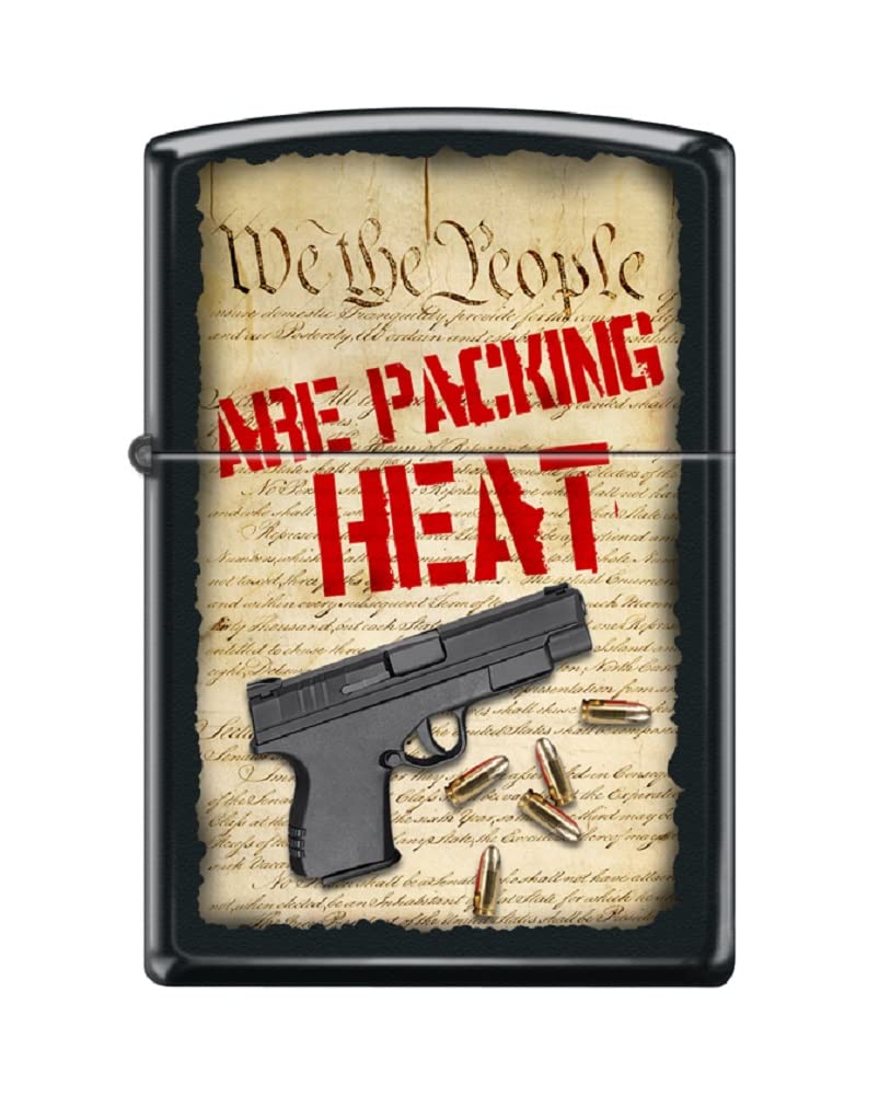 Zippo Lighter- Constitution 2Nd Amendment Black Matte Windproof Lighter #Z5523