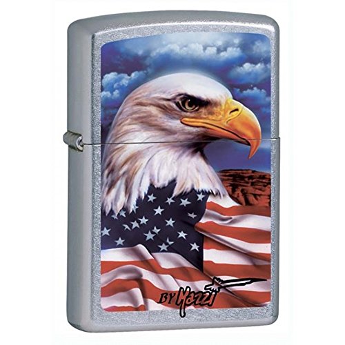 Zippo Lighter- Personalized Engrave Eagle USA Flag Patriotic Eagle Bald 24764