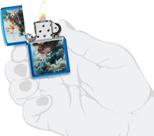 Load image into Gallery viewer, Zippo - Customized Message on Mazzi® Dragon High Polish Blue Pocket 46686
