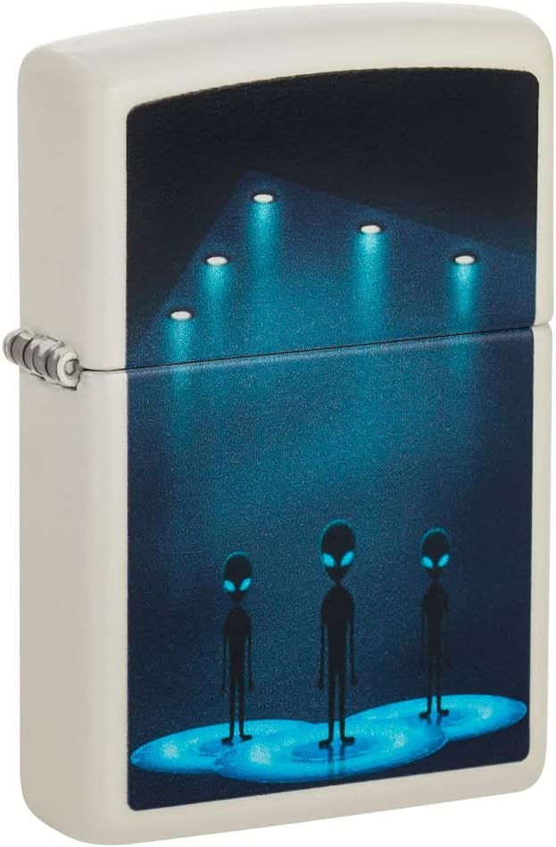 Zippo Aliens Design Glow-in-The-Dark Green Pocket Lighter