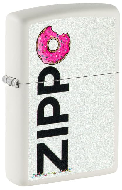 Zippo Lighter - Custom Engraved with Your Message - Frosted Zippo Design - White Matte 46240