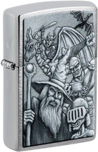 Load image into Gallery viewer, Zippo - Customized Message on Mystical Beings Brushed Chrome Pocket 46579
