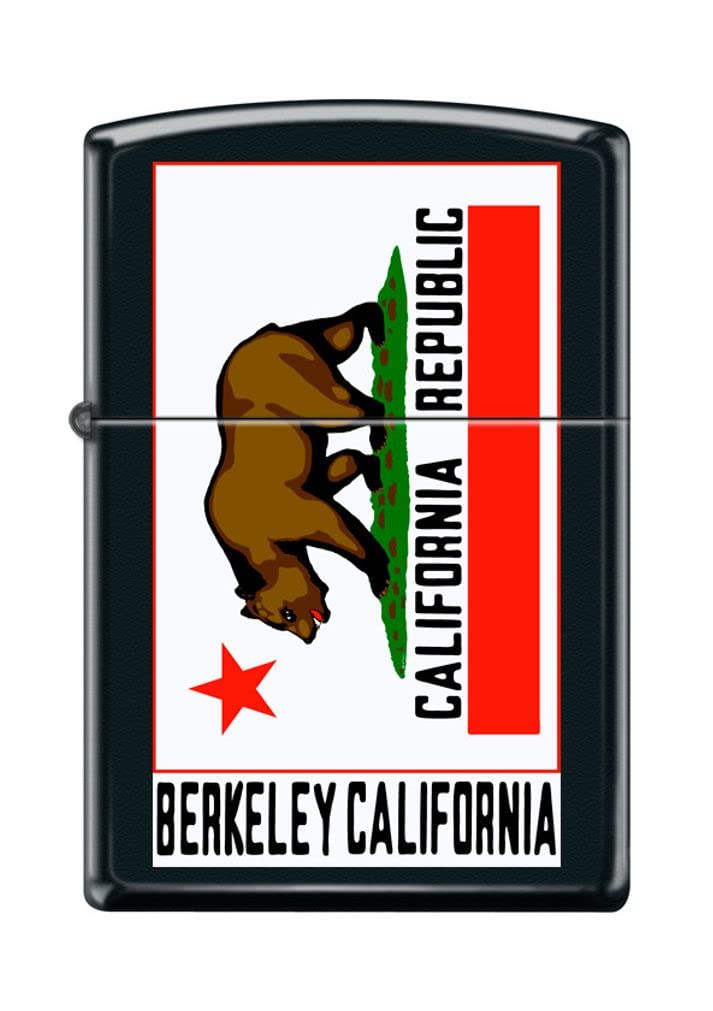 Zippo Lighter- Berkeley California Republic Black Matte Windproof Lighter #Z5084