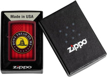 Load image into Gallery viewer, Zippo Lighter - Customized Message on Don&#39;t Tread on Me® Merlot Pocket 46419
