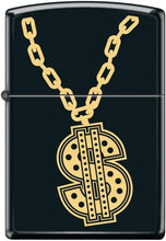 Load image into Gallery viewer, Zippo Lighter- Personalized Engrave Bling Dollar Sign Hip Hop Black Matte #Z5448
