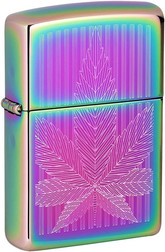 Zippo Cannabis Design Engraved Leaf Multi Color Pocket Lighter