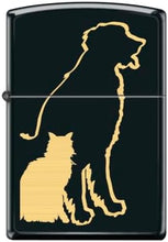 Load image into Gallery viewer, Zippo Lighter- Personalized Cat Bow Kitten Puddy Dog and Cat Silhouette #Z5562
