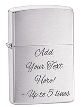 Load image into Gallery viewer, Zippo Lighter- Personalized Custom Message Engrave Brushed Chrome #200
