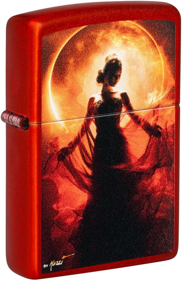 Zippo - Customized Message on Mazzi® Woman Silhouette Metallic Red 46410
