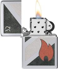 Load image into Gallery viewer, Zippo 32 Flame Design Vintage High Polish Chrome Pocket Lighter
