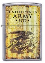 Load image into Gallery viewer, Zippo Lighter - Personalized Message Engraved on Backside Customized for U.S. Army Windproof Lighter (Street Chrome 49315) #49315
