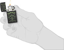 Load image into Gallery viewer, Zippo - Customized Message on Alien Invasion Slim® Black Matte Pocket 46691
